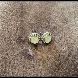 Silver and blue/green earrings